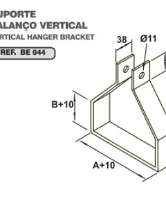 Vertical hook 100x50mm duty cable tray Galv